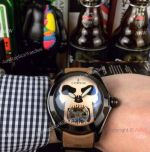Replica Corum Bubble Skull Face Black Steel Watch 45mm